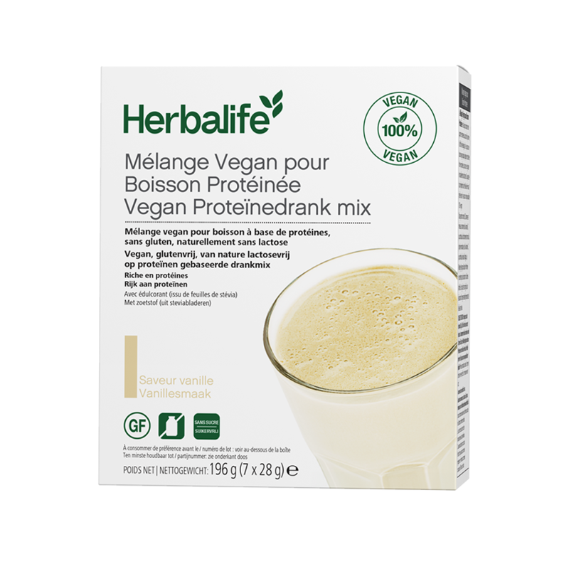 Mélange Vegan pour boisson protéinée vanille 7 sachets de 28g